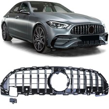 Passt für Mercedes W206 S206 2021- mit AMG Sport Kühlergrill Schwarz Glanz Chrom