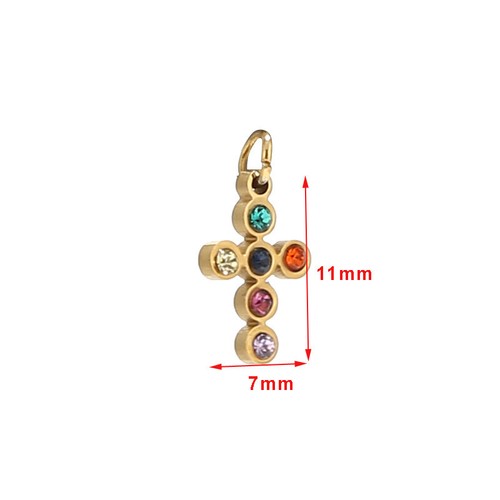 10 Stck. Edelstahl Mini Kreuz Charms Kristalle Kreuz zum Selbermachen Ohrringe Herstellung - Bild 4 von 7