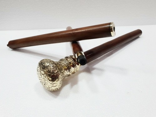Vintage Brass Solid Handle Antique Style Victorian Cane Wooden Walking Stick New - Picture 3 of 6