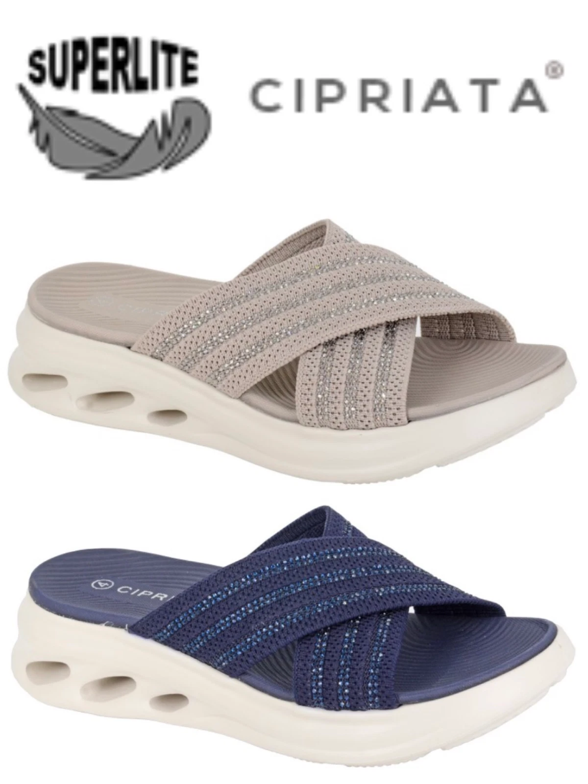 CIPRIATA ELINA LADIES MULE SANDALS NEW SLIDERS SUPER LIGHT WEIGHT SUMMERS WOMENS