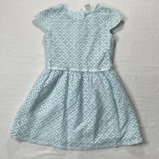 Carters Girls Pale Blue Ice Lace  Ribbon Sleeveless Dress Sz 4 NWT