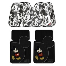 New Disney Mickey Mouse All Weather Rubber Front Floor Mats Auto Sun Shade