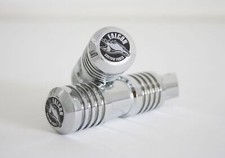 Fußrasten Satz Sozius Falcon Round Style Stahl hochglanzverchromt silber