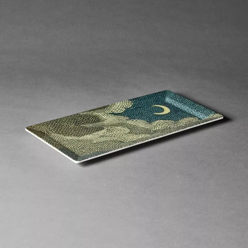 John Derian Midnight Snack Serving Tray Melamine Moon Evening Threshold 14" x 7" - Image 2 of 3