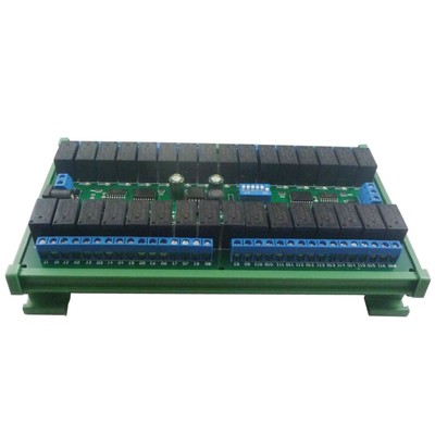 DC 12V 24V 32Ch Modbus RTU RS485 Bus Relay Module UART Serial port DIN35 Rail