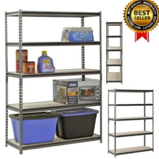 Heavy Duty Muscle Rack 48"x18"x72" 5-Tier Shelving Steel Freestanding Shelves US