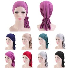 Women Muslim Turban Hat Hijab Stretch Cotton Bandana Head Scarf Wrap Chemo Cap
