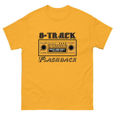 8 TRACK FLASHBACK T SHIRT by RACE CITY RETRO MUSCLE CAR STEREO AM FM