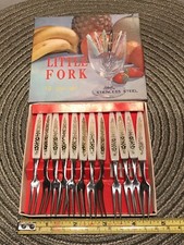 Vtg Little Fork Stainless Steel 12 Piece Set Japan Stainless Steel Mid Century