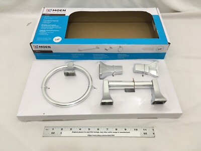(1) NEW Moen Adler 3-pc Bath Accessory Kit - CHROME - YB0193CH (sw)