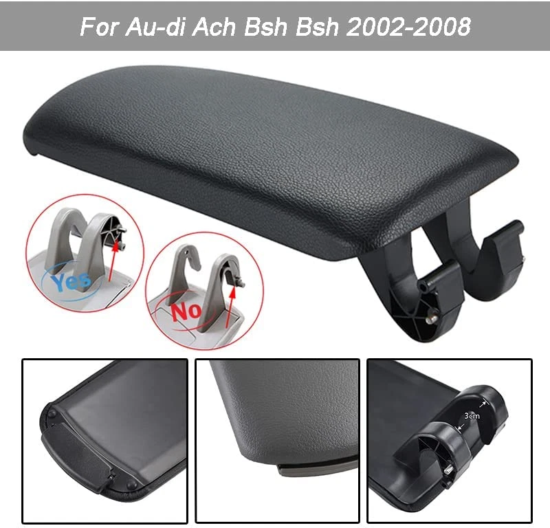 For Audi A4 B6 B7 2002-2007 Leather Armrest Center Box Console Lid Cover Black Foto 2 de 4