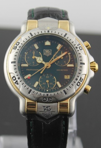 Tag Heuer 6000 Professional CH1151 QUARTZ Chronograph 18K GOLD...