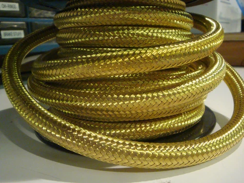 3/8" BRASS BRAIDED OIL HOSE BY FOOT tank line chopper bobber harley bag xs650 hd