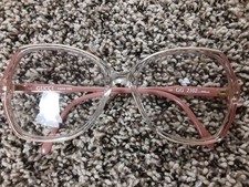 Vintage Gucci Eyeglasses GG 2102 47E Pink Clear Oversized Square 53-16-135 Italy