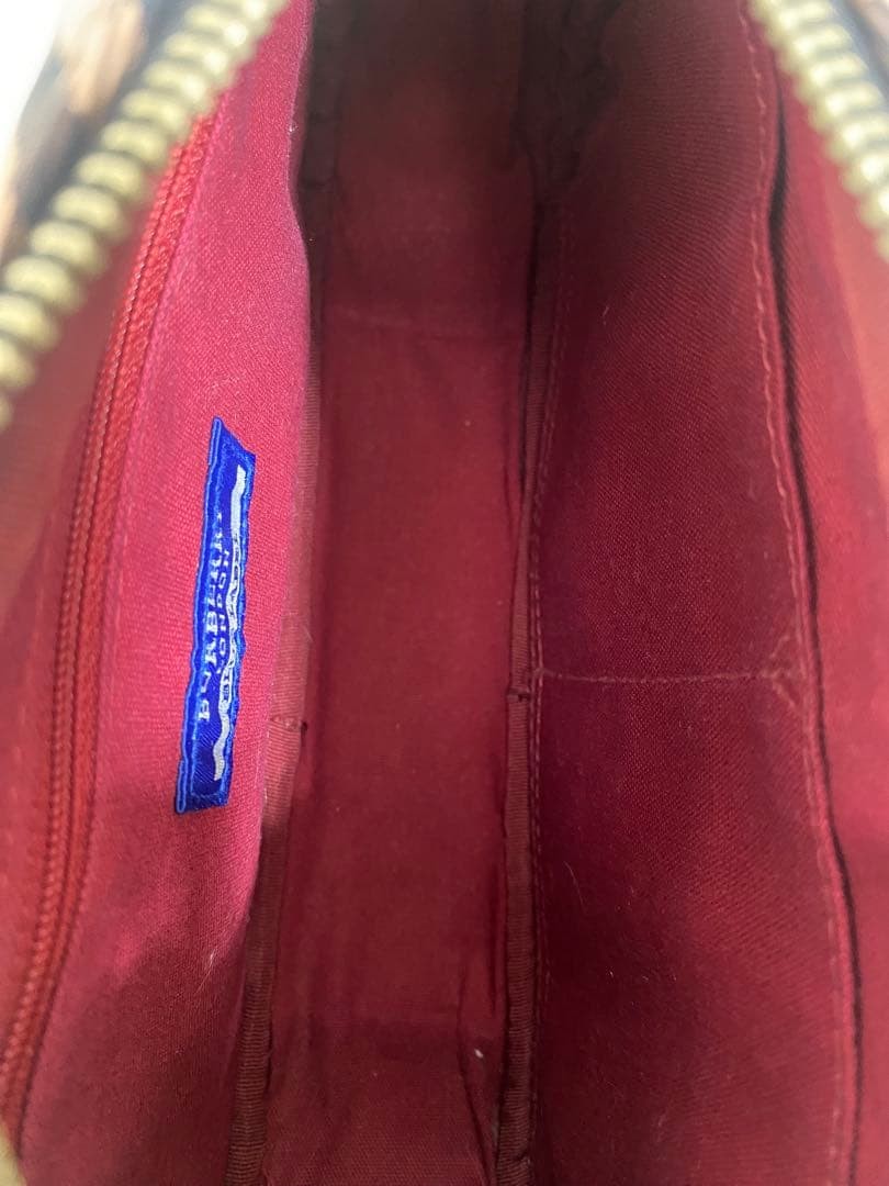 Burberry Blue Label Beige Nova Check Heart Charm Shoulder Bag Y2K