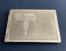 Vintage Art Deco Chrome Hinged Stamp Holder Case (RD 783309)