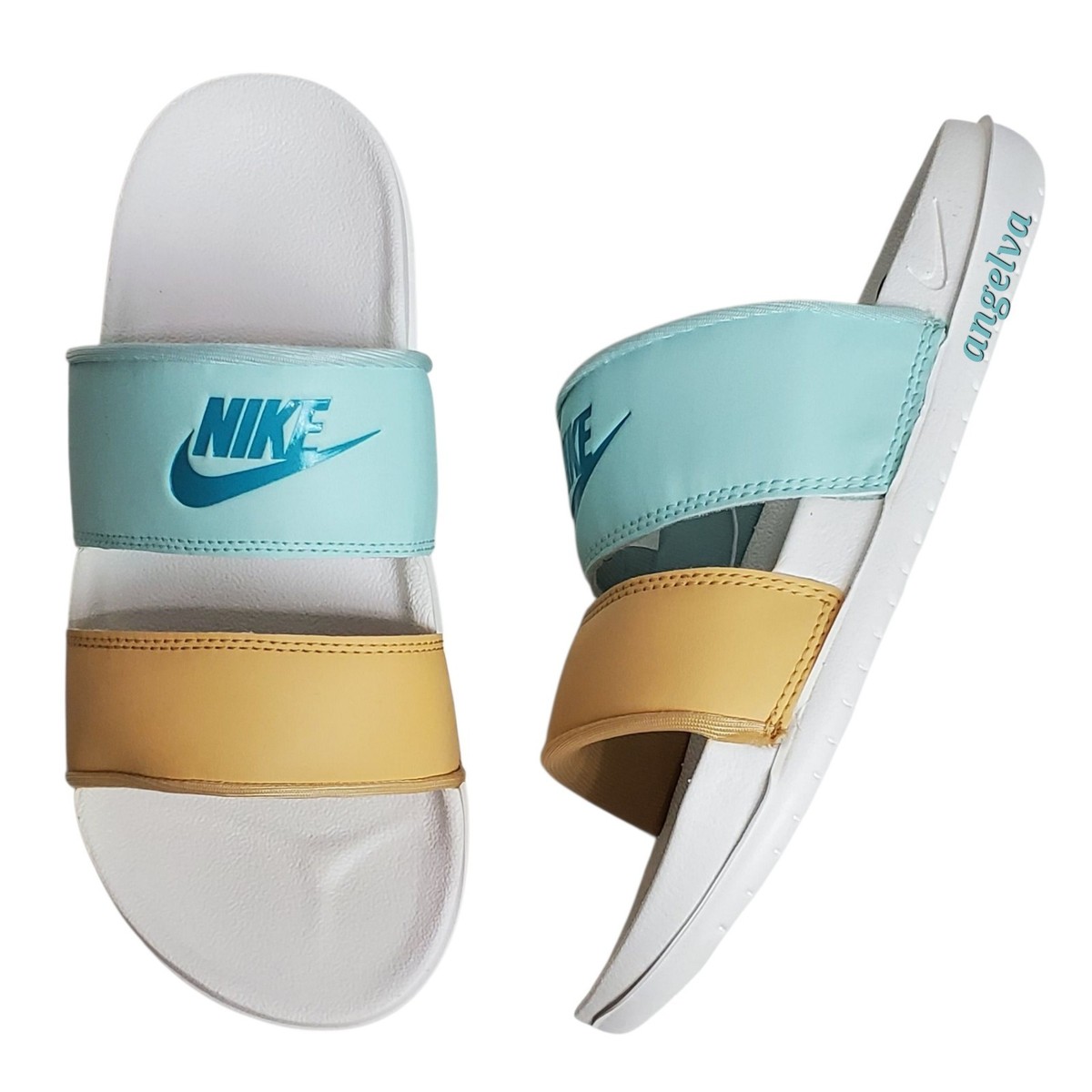 Nike womens offcourt duo slide sandals teal outdoor comfort beach