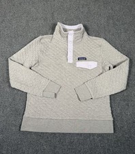 Patagonia Organic Cotton Quilt Snap-T Pullover Womens Small Gray Sweatshirt