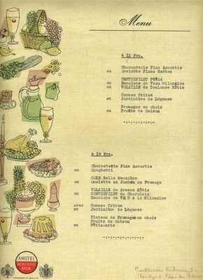 Castelroc Restaurant Menu 1963  Place du Palais Monaco-Ville Monaco