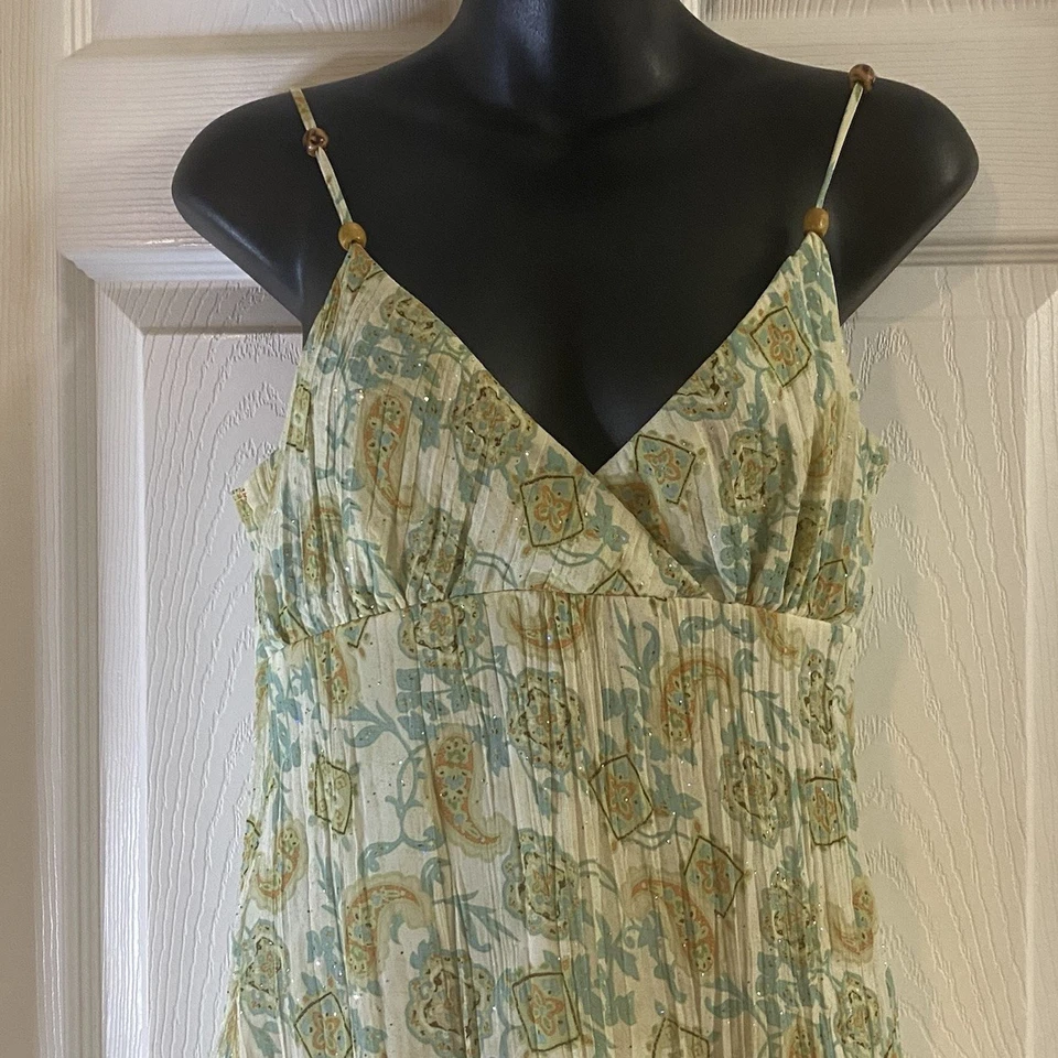 Jordache Y2K Babydoll Med. 7/9  Halter Neck Tank Top Women's  Sheer Lined Crepe - Image 3 of 4