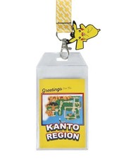 Pokemon Pikachu Yellow Kanto Region Lanyard With Rubber Charm And ID Sleeve