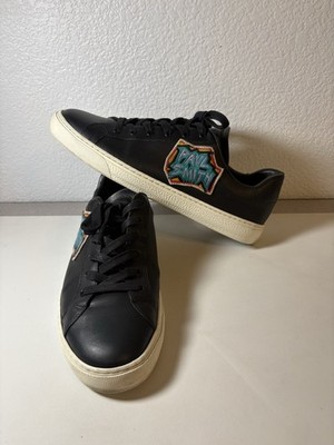 Paul Smith Mainline Embroidered Patch Hansen Black Leather Trainers UK 9 US 10