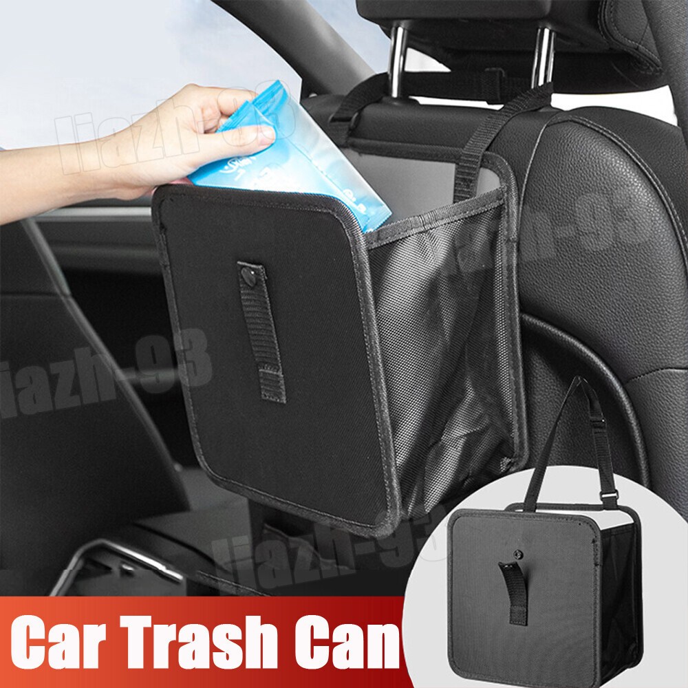Sedile Posteriore Auto Pieghevole Appeso Pattumiera Contenitore Spazzatura Nero Accessori