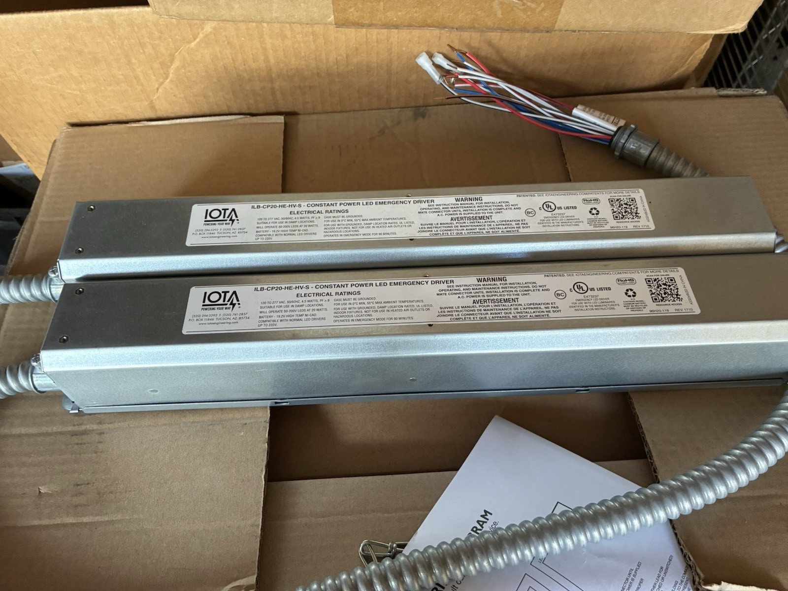 IOTA ILB-CP20-HE-HV-S Constant Power LED Emergency Driver New QTY 1