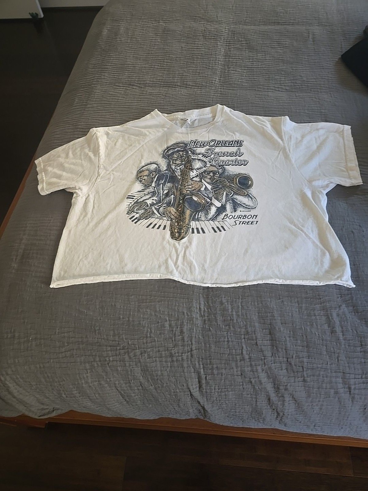 New Orleans French Quarter Jazz Bourbon Street T Shirt Sz L