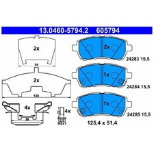 Satz Bremsbeläge Bremsklötze vorne für Mazda 2 DE | 24035281