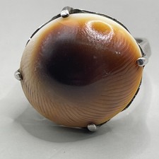 Sea Shell Set Sterling Silver Ring Size 6 5.85g