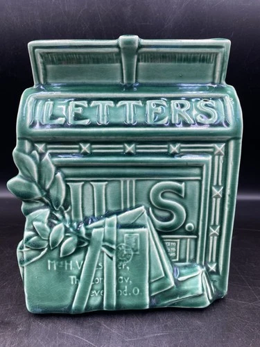 McCoy USA Pottery Letters Mailbox Wall Pocket Vase Planter