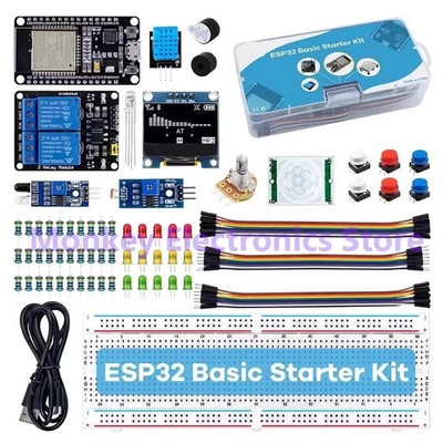 ESP32 Starter Kit Entwicklungsboard Modul Relais Sensor OLED Breadboard.
