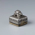 Tibetan Bronze and Iron Seal with Conch Motif