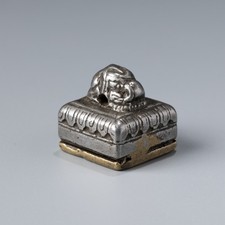 Tibetan Bronze and Iron Seal with Conch Motif