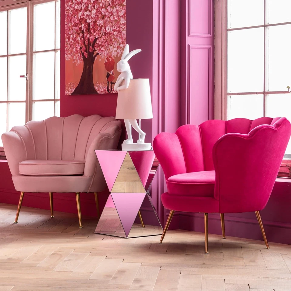 Design Tavolino Luxury Triangle, Argento/ a Specchio, 54X32X32Cm, Forma Geometri - Immagine 2 di 4