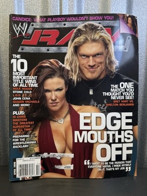 WWE RAW Magazine April 2006 LITA / EDGE + Edge Poster Hart VS Benjamin