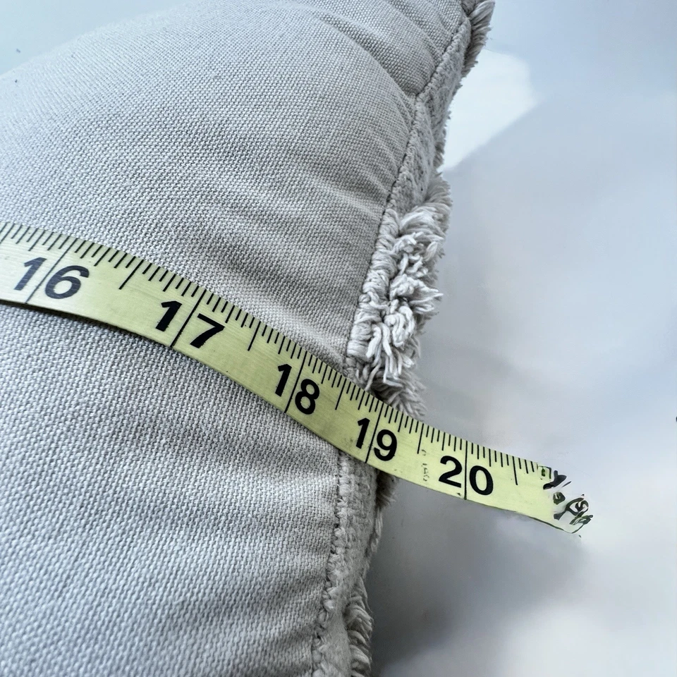 Broyhill Tufted Decorative Lumbar Throw Pillow 14x19.5 Soft Cotton Support tan - Image 3 of 4