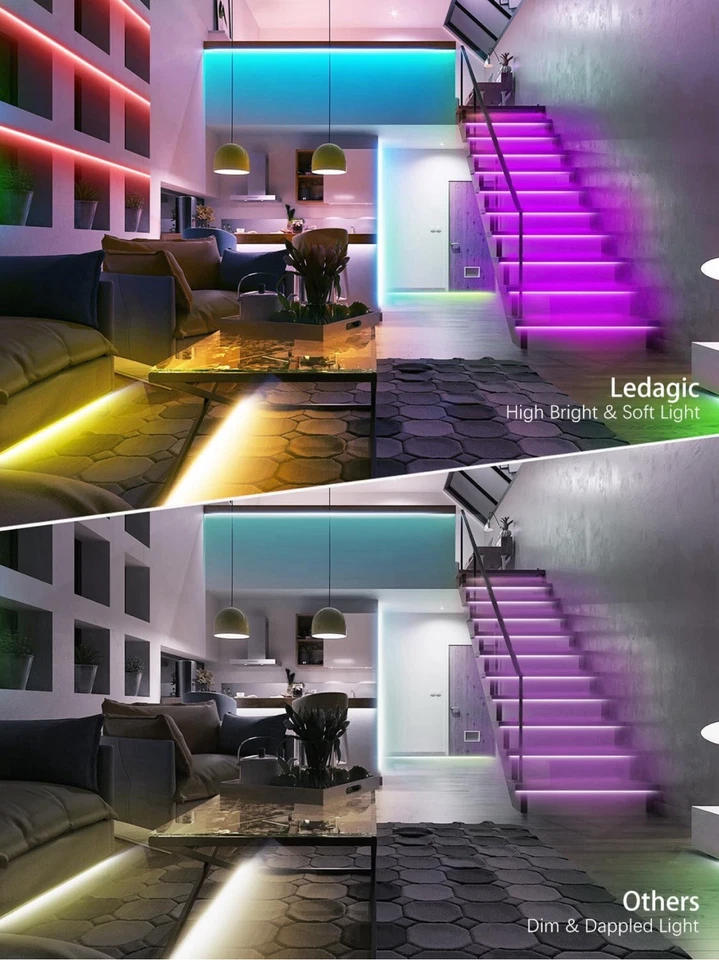 50 Ft LED Strip Lights, Smart Light with App Remote Control, RGB LED 1 ROLL 50ft - Image 2 of 4