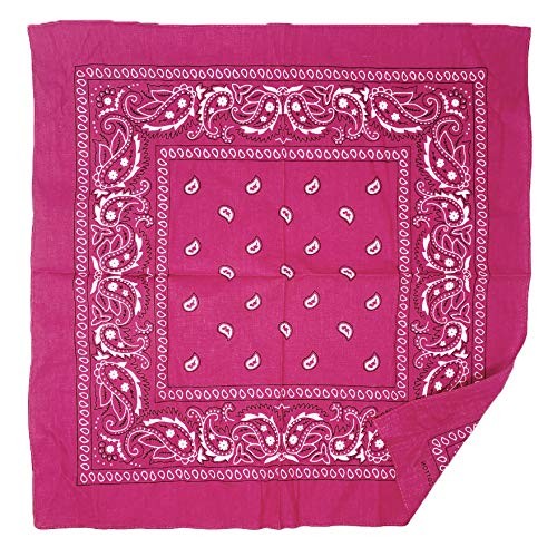 Allgala Confezione 12 Bandane 100% Cotone Premium, Sciarpa Avvolgente, Fucsia - Foto 1 di 3