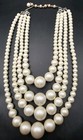 Vintage 4 Strand White Faux Pearl Necklace 10 Inches — photo 3