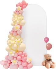 6ft Arch Cover Backdrop (No Stand), White Double-sided Elastic Spandex Fitted A