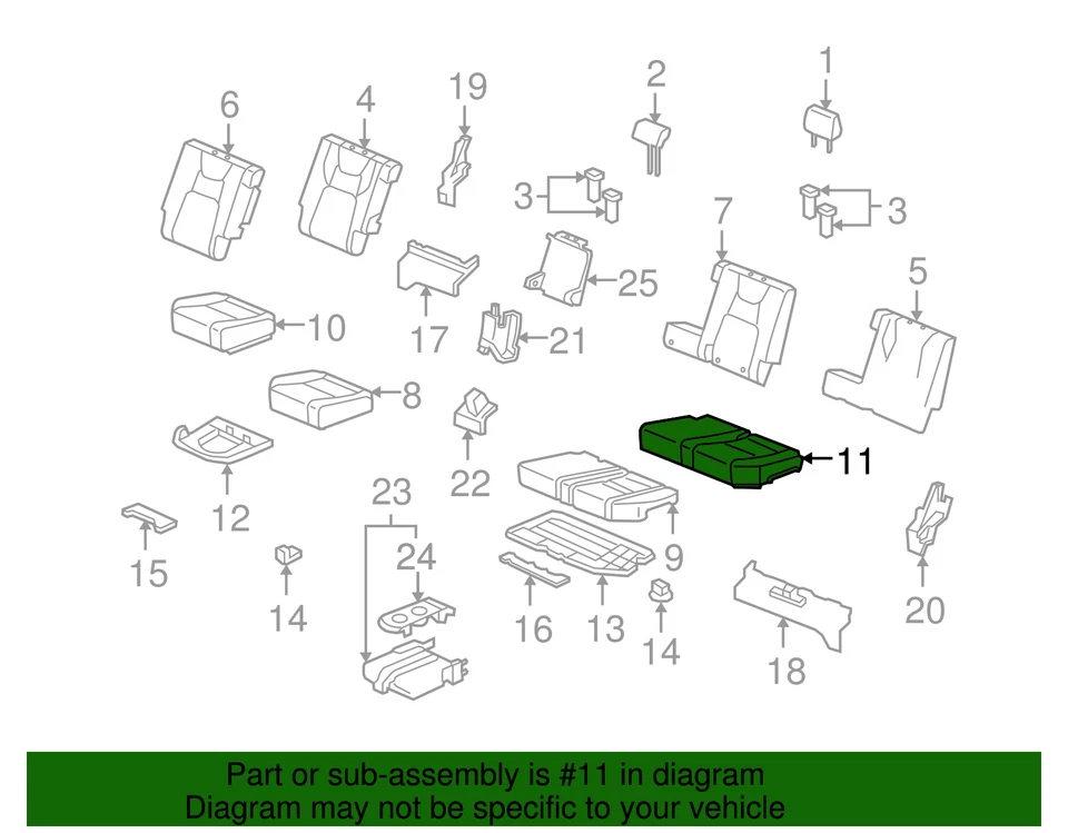 Capa de almofada genuína Honda 82531-SJP-L21ZB - Imagem 2 de 2