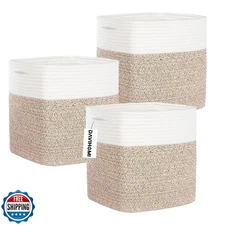 DAVIHOMI Storage Cubes 11 Inch Cotton Rope Woven Storage Basket for Organizin