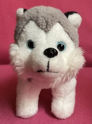 Keel Toys Husky Wolf Hund grau weiß weiches Plüschtier klein 5,5 Zoll x 6,5 Zoll ohne Etikett 