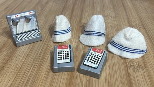 Vintage 1982 Mattel Barbie Loves McDonalds Restaurant Playset Parts Lot w Hats