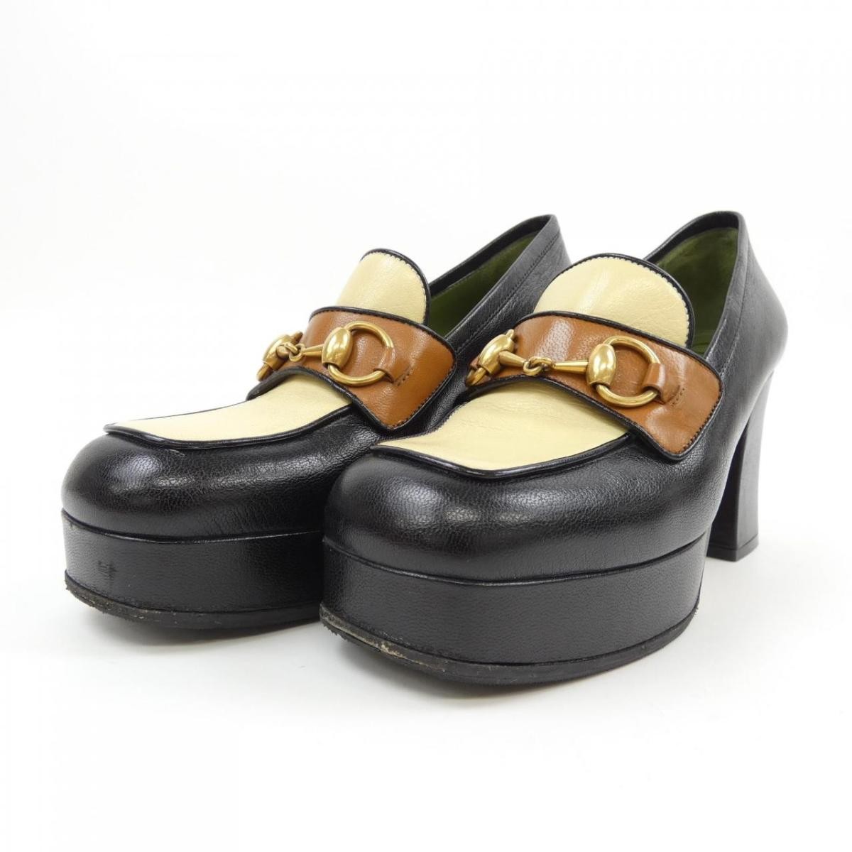 GUCCI Shoes Pumps Heel EU 36 US 6 Black Beige Brown Authentic thumbnail 6