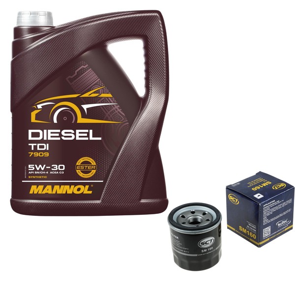 SCT Inspektionspaket 5L Mannol Diesel TDI 5W-30 FüR Opel Agila (B) 1.2 1.0-image
