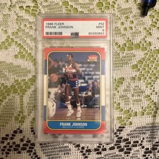 1986-87 Fleer Basketball #52 Frank Johnson Graded PSA 9 MINT
