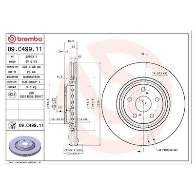 2x Bremsscheibe vorne für Toyota Alphard Vellfire H3 Highlander Kluger 26216911